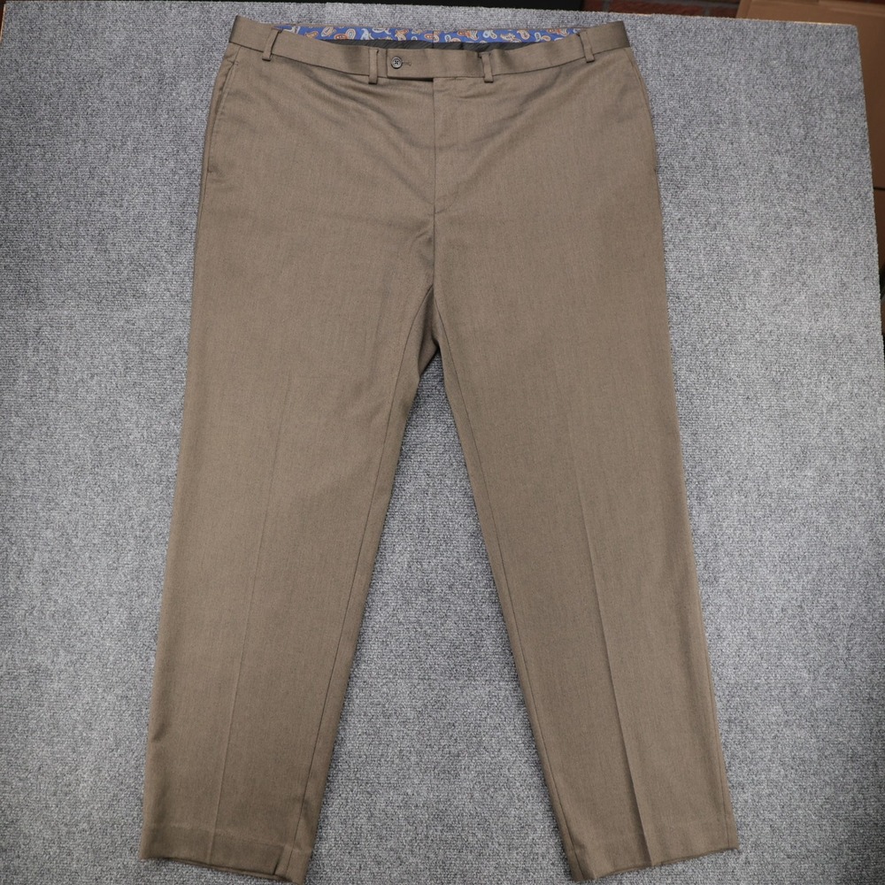 Lauren Ralph‎ Lauren Mens Brown Taupe Dress Pants 42W 32L Stretch Flat Front